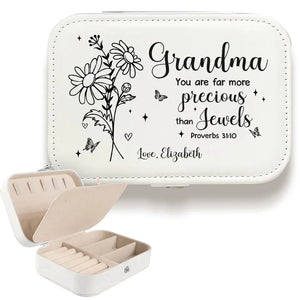 You Are Far More Precious Than Jewels - Family Personalized Custom Jewelry Case - Gift For Mom, Grandma