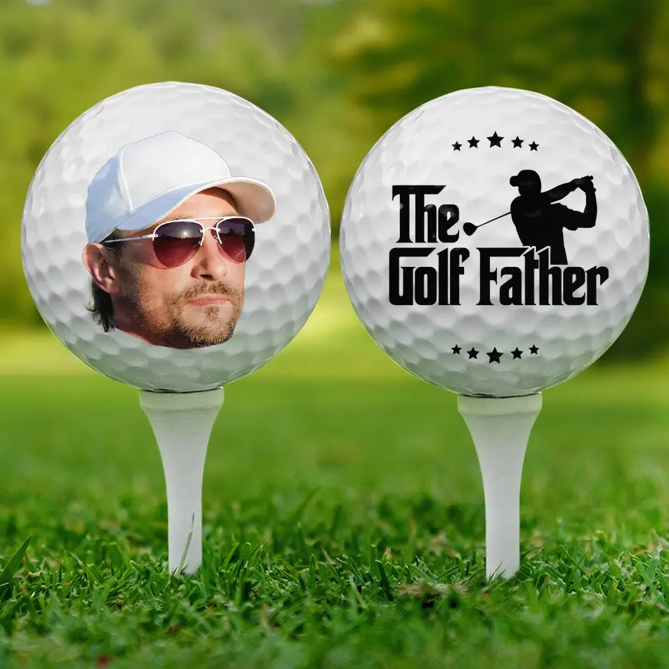 Custom Photo The Golf Father - Family Personalized Custom Golf Ball - Gift For Dad, Sport Lovers, Sport Players