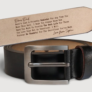 We Will Forever Be Thankful - Family, Personalized Custom Engraved Leather Belt - Father's Day, Gift For Dad, Grandpa