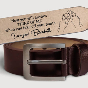 Congrats On Being My Husband - Couple Personalized Custom Engraved Leather Belt - Gift For Husband Wife, Anniversary