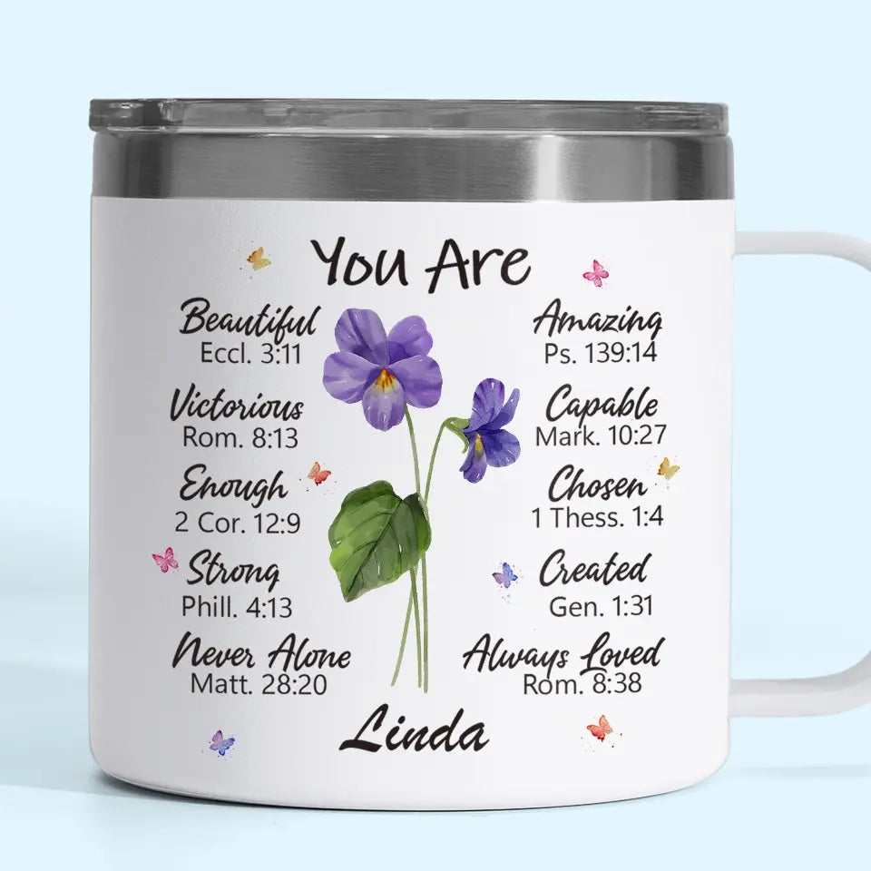 A Friend Is One Soul Abiding In Two Bodies - Bestie Personalized Custom 14oz Stainless Steel Tumbler With Handle - Gift For Best Friends, BFF, Sisters