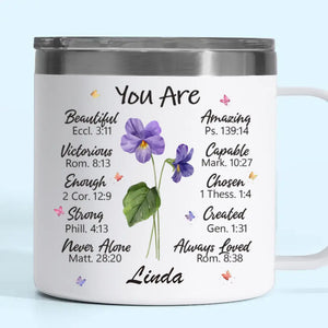 A Friend Is One Soul Abiding In Two Bodies - Bestie Personalized Custom 14oz Stainless Steel Tumbler With Handle - Gift For Best Friends, BFF, Sisters