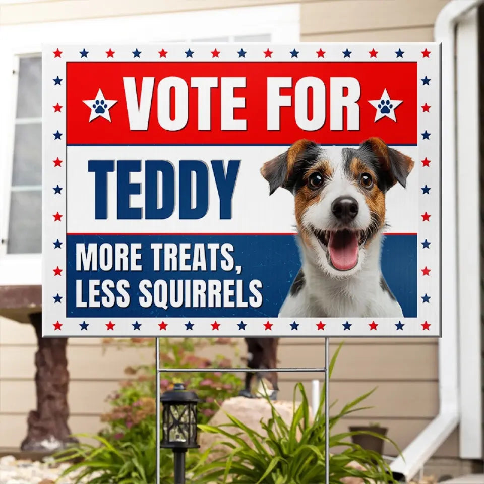 Custom Photo Vote For Furry Friend - Dog & Cat Personalized Custom Yard Sign - Gift For Pet Owners, Pet Lovers