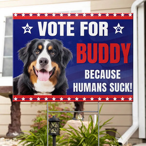 Custom Photo Vote For Pawsitively Adorable Candidate - Dog & Cat Personalized Custom Yard Sign - Gift For Pet Owners, Pet Lovers