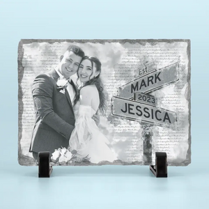 Custom Photo You’re The Best Thing That Ever Happened To Me - Couple Personalized Custom Rectangle Shaped Stone With Stand - Gift For Husband Wife, Anniversary