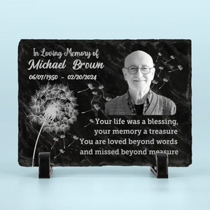 Custom Photo We Carry You With Us Always - Memorial Personalized Custom Rectangle Shaped Stone With Stand - Sympathy Gift For Family Members