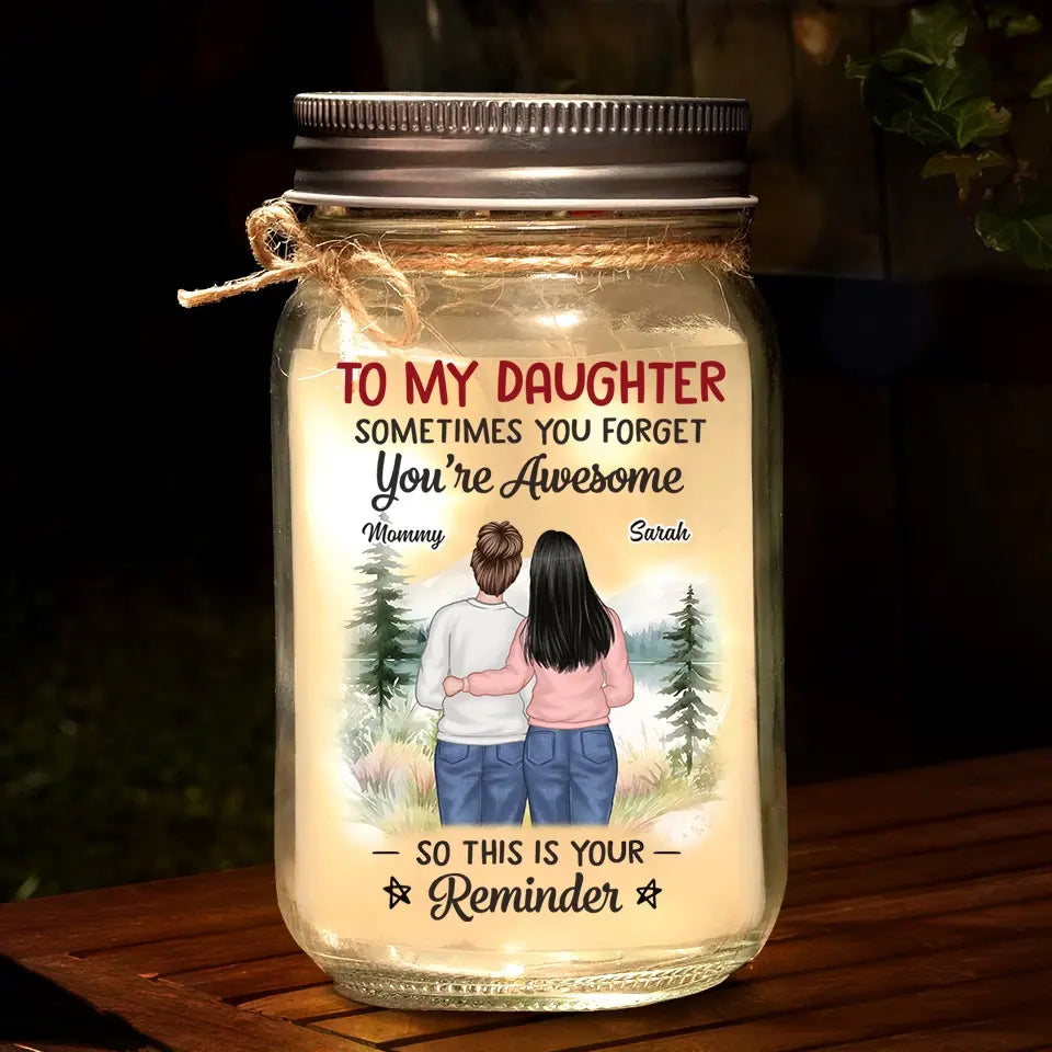 I Hope You Believe In Yourself As Much As I Believe In You - Family Personalized Custom Mason Jar Light - Gift For Mom, Daughter