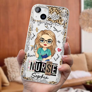 Dedicated Hands, Healing Hearts - Nurse Personalized Custom Clear Phone Case - Appreciation, Thank You Gift, Nurse Life, Doctor Life