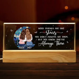 Good Friends Are Like Stars - Bestie Personalized Custom Acrylic Letters 3D LED Night Light - Gift For Best Friends, BFF, Sisters