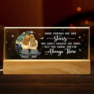 Good Friends Are Like Stars - Bestie Personalized Custom Acrylic Letters 3D LED Night Light - Gift For Best Friends, BFF, Sisters