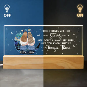 Good Friends Are Like Stars - Bestie Personalized Custom Acrylic Letters 3D LED Night Light - Gift For Best Friends, BFF, Sisters