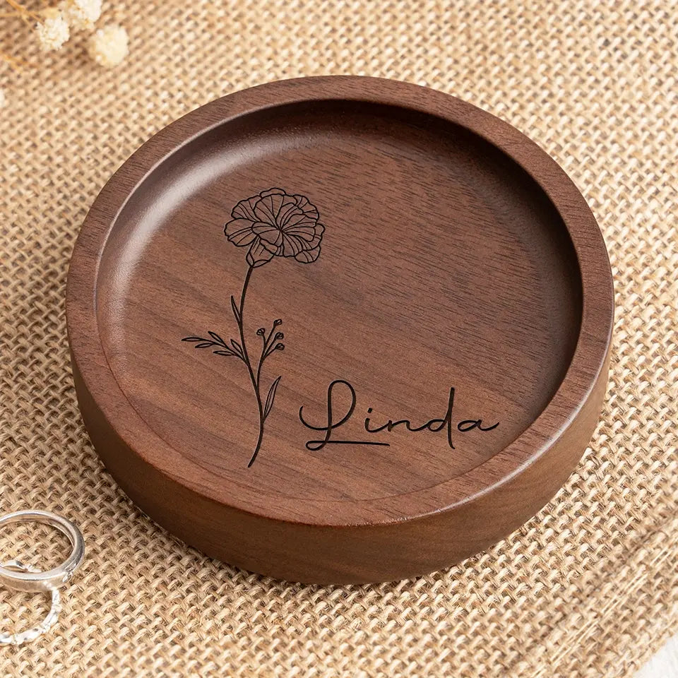 Because Of You, I Laugh A Little Harder - Bestie Personalized Custom Wooden Jewelry Dish - Gift For Best Friends, BFF, Sisters