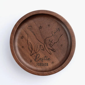 Bestie Forever - Bestie Personalized Custom Wooden Jewelry Dish - Gift For Best Friends, BFF, Sisters