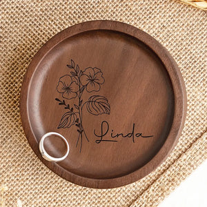 True Friends Are Always Together In Spirit - Bestie Personalized Custom Wooden Jewelry Dish - Gift For Best Friends, BFF, Sisters