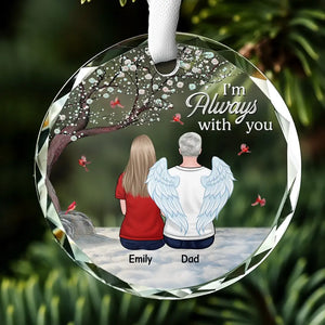 Your Life Was A Blessing, Your Memory A Treasure - Memorial Personalized Custom Circle Glass Ornament - Sympathy Gift For Family Members