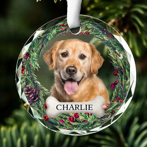 Custom Photo I'm Always With You - Memorial Personalized Custom Circle Glass Ornament - Christmas Gift, Sympathy Gift For Pet Owners, Pet Lovers