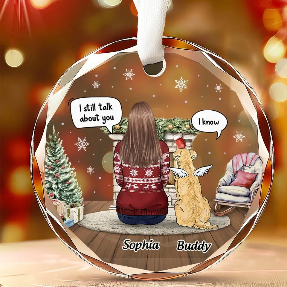 The Journey Of Life Is Sweeter When Traveled With Pets - Memorial Personalized Custom Circle Glass Ornament - Christmas Gift, Sympathy Gift For Pet Owners, Pet Lovers