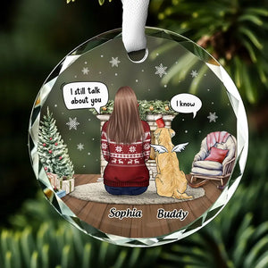 The Journey Of Life Is Sweeter When Traveled With Pets - Memorial Personalized Custom Circle Glass Ornament - Christmas Gift, Sympathy Gift For Pet Owners, Pet Lovers