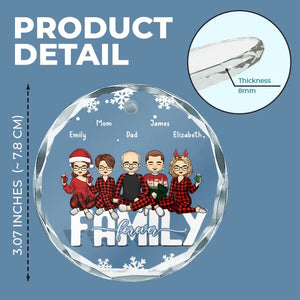 Family Forever - Family Personalized Custom Circle Glass Ornament - Gift For Family Members