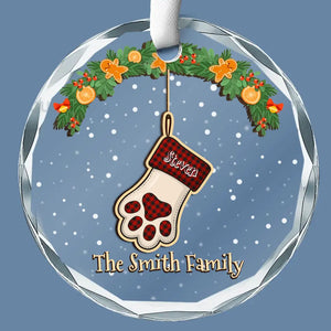 Family Is The Best Part Of Christmas - Family Personalized Custom Circle Glass Ornament - Christmas Gift For Family Members