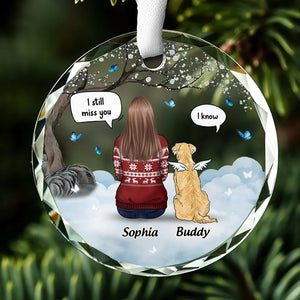 Cherished Memories That Last Forever - Memorial Personalized Custom Circle Glass Ornament - Christmas Gift, Sympathy Gift For Pet Owners, Pet Lovers