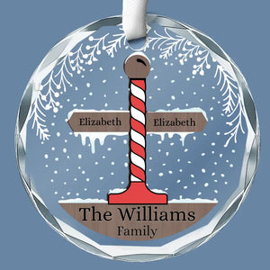 The Joy Of Christmas Is Family - Family Personalized Custom Circle Glass Ornament - Christmas Gift For Family Members