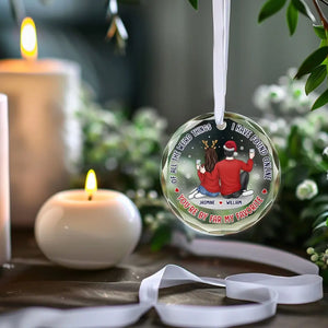 You Are By Far My Favorite - Couple Personalized Custom Circle Glass Ornament - Gift For Husband Wife, Anniversary