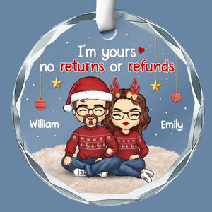 I Love Christmas Almost As Much As I Love You - Couple Personalized Custom Circle Glass Ornament - Gift For Husband Wife, Anniversary