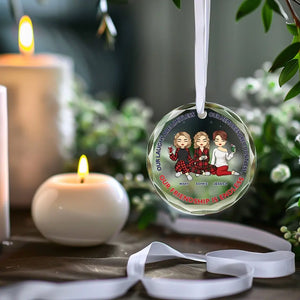 Our Memories Are Countless, Our Friendship Is Endless - Bestie Personalized Custom Circle Glass Ornament - Christmas Gift For Best Friends, BFF, Sisters