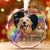 Custom Photo A Piece Of My Heart Is At The Rainbow Bridge - Memorial Personalized Custom Circle Glass Ornament - Sympathy Gift For Pet Owners, Pet Lovers