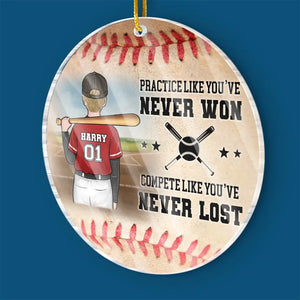 Baseball Is A Game Of Inches - Family Personalized Custom Ornament - Acrylic Custom Shaped - Christmas Gift For Family Members, Baseball Players, Baseball Lovers