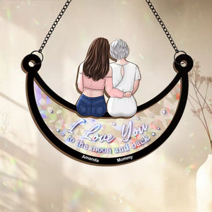 Family Time Is The Best Time - Family Personalized Window Hanging Suncatcher - Gift For Mom