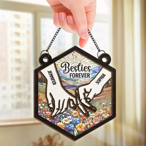 A Best Friend Is A Second Self - Bestie Personalized Window Hanging Suncatcher - Gift For Best Friends, BFF, Sisters