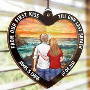 My Favorite Love Story Is Ours - Couple Personalized Window Hanging Suncatcher - Gift For Husband Wife, Anniversary