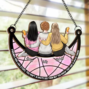 Friends Are Like Stars - Bestie Personalized Window Hanging Suncatcher - Gift For Best Friends, BFF, Sisters