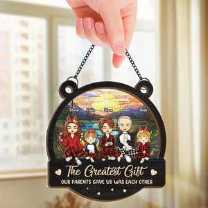 The Magic Of Christmas Is Family - Family Personalized Window Hanging Suncatcher - Christmas Gift For Family Members