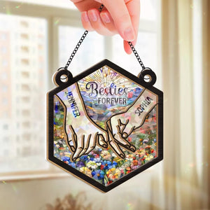 True Friends Are Like Diamonds - Bestie Personalized Window Hanging Suncatcher - Gift For Best Friends, BFF, Sisters