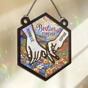 True Friends Are Like Diamonds - Bestie Personalized Window Hanging Suncatcher - Gift For Best Friends, BFF, Sisters