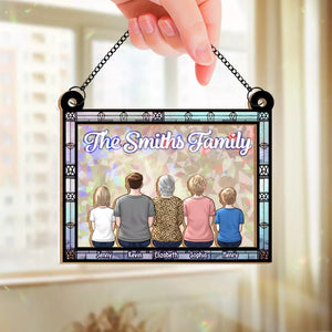 Time Together As A Family Is A Gift - Family Personalized Window Hanging Suncatcher - Gift For Family Members