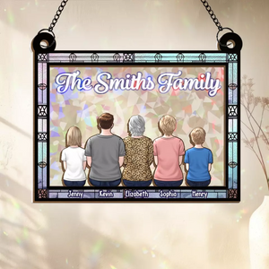 Time Together As A Family Is A Gift - Family Personalized Window Hanging Suncatcher - Gift For Family Members