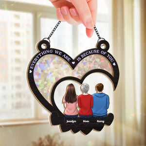 Forever Linked Together - Family Personalized Window Hanging Suncatcher - Gift For Family Members