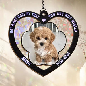 Custom Photo Not A Day Goes By That You Are Not Missed - Memorial Personalized Window Hanging Suncatcher - Sympathy Gift For Pet Owners, Pet Lovers