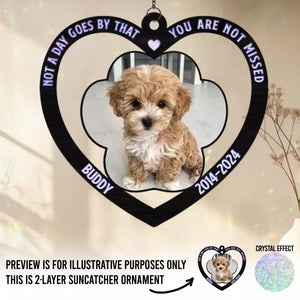 Custom Photo Not A Day Goes By That You Are Not Missed - Memorial Personalized Window Hanging Suncatcher - Sympathy Gift For Pet Owners, Pet Lovers