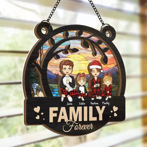 This Is Us - Family Personalized Window Hanging Suncatcher - Christmas Gift For Family Members