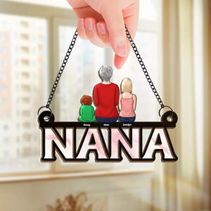 A Grandma's Love Never Grows Old - Family Personalized Window Hanging Suncatcher - Gift For Grandma