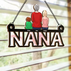 A Grandma's Love Never Grows Old - Family Personalized Window Hanging Suncatcher - Gift For Grandma