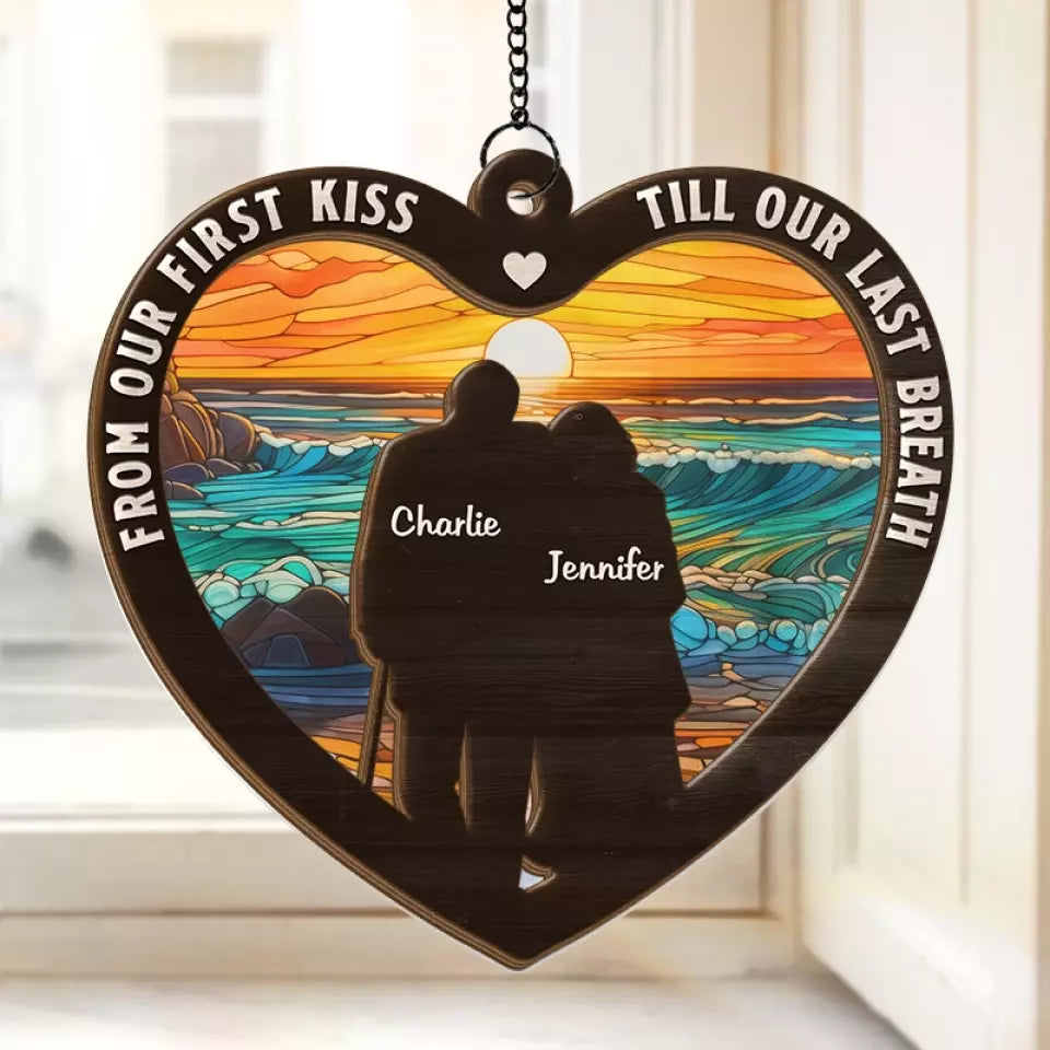 You And Me, It’s A Forever Kind Of Thing - Couple Personalized Window Hanging Suncatcher - Gift For Husband Wife, Anniversary