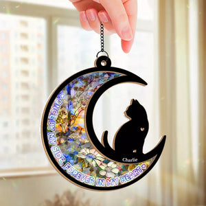 A Meow Is A Message To The Heart - Memorial Personalized Window Hanging Suncatcher - Sympathy Gift For Pet Owners, Pet Lovers