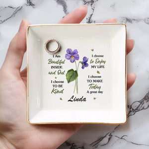 Every Flower Is A Soul Blossoming In Nature - Bestie Personalized Custom Jewelry Dish - Gift For Best Friends, BFF, Sisters