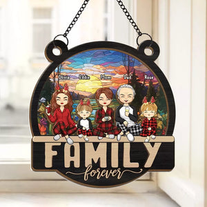 Our Laughs Are Limitless - Family Personalized Window Hanging Suncatcher - Christmas Gift For Family Members